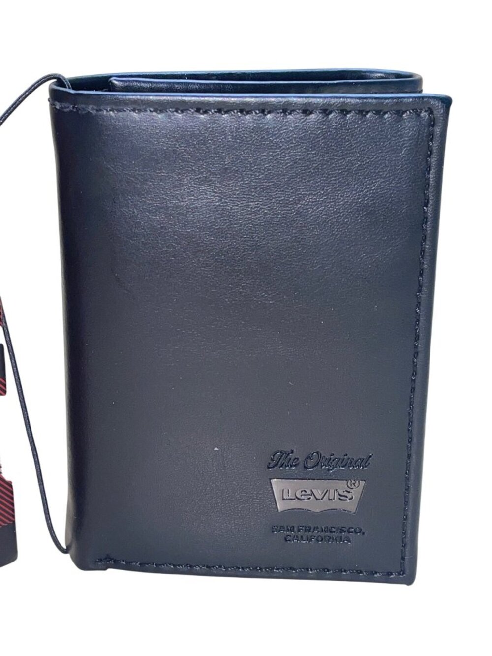 Levis Men’s Black Leather Trifold RFID Blocking Wallet